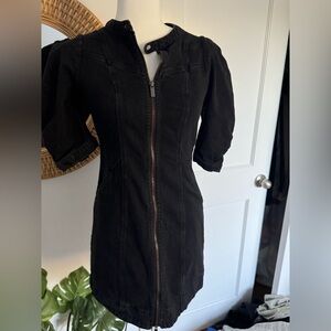 Pilcro Black Jean Zip-Up Dress sz 6